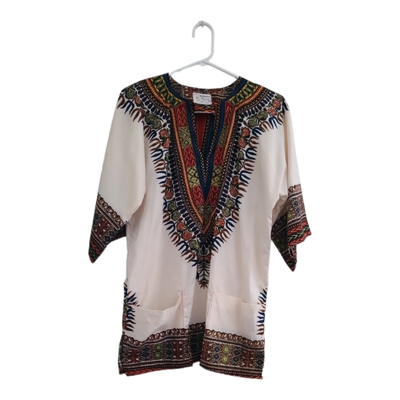 Vintage 1970s Jamaican Dashiki Boho Chic - Picture 1 of 9